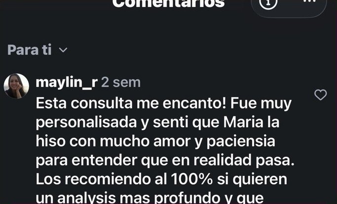 Comentario de @maylin_r en Instagram