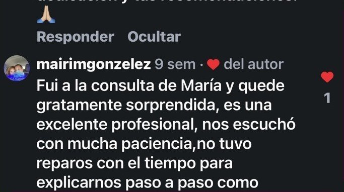 Comentario de @mairimgonzelez en Instagram