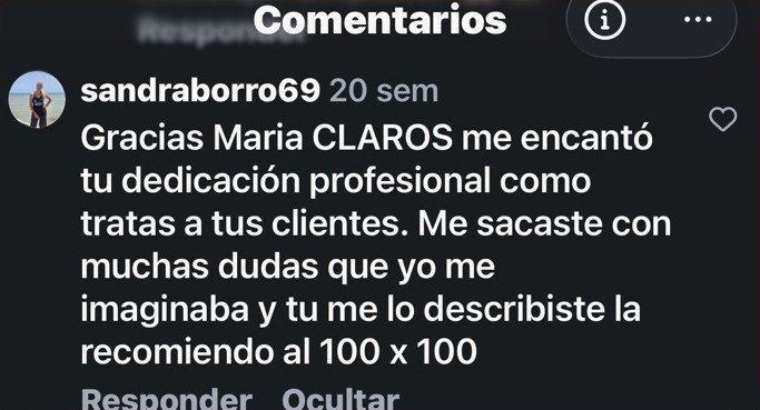 Comentario de @sandraborro69 en Instagram